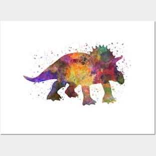 Triceratops in watercolor Posters and Art